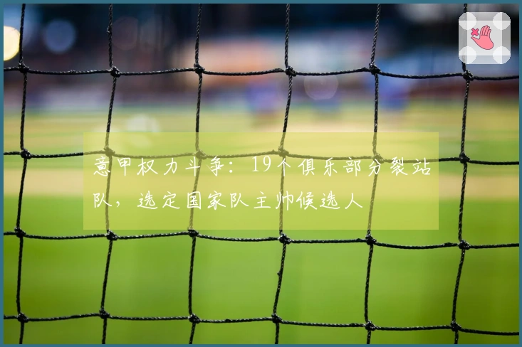意甲权力斗争：19个俱乐部分裂站队，选定国家队主帅候选人